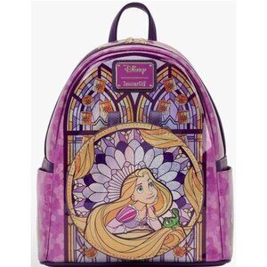 Loungefly Disney Princess Stained Glass Collection Rapunzel Mini Backpack NWT